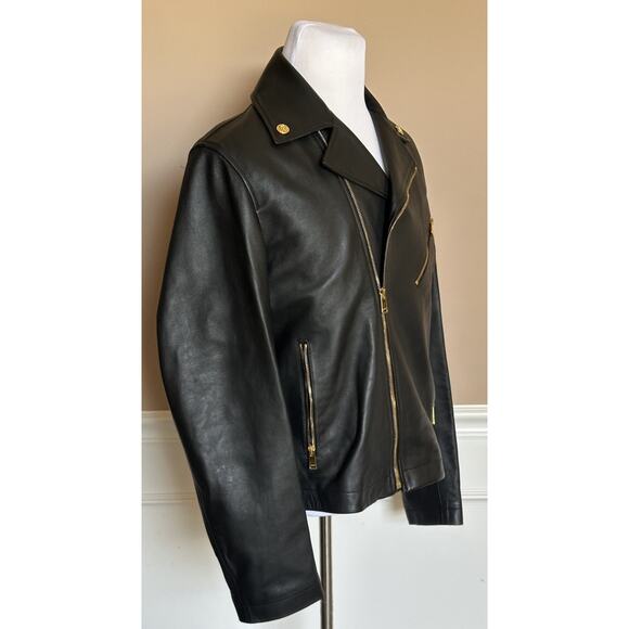 Versace Men's Blouson Leather Jacket Black 40 US (50 Euro) IT 1012178 NWT $3600 - Picture 7 of 16